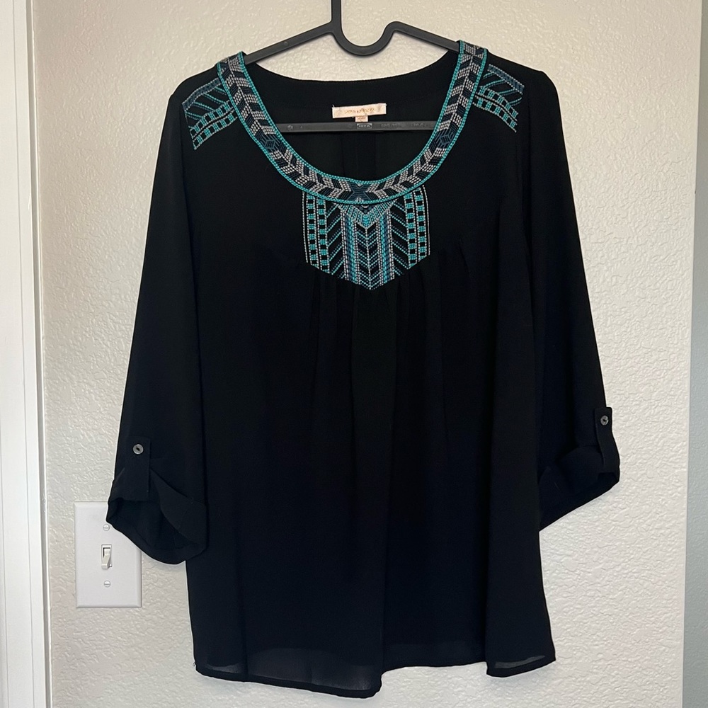 Skies Are Blue • 3-quarter sleeve blouse